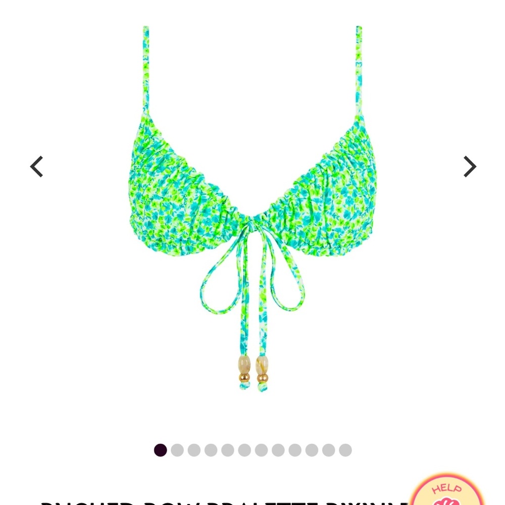 Kulani Kinis- RUCHED BOW BRALETTE BIKINI TOP - APPLE BLOSSOM - Picture 3 of 5